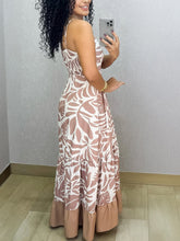 Elegant Print Holiday Casual Spaghetti Strap Dress